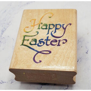 Stampendous Happy Easter Wood Mounted Rubber stamp